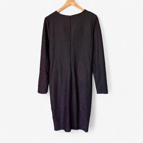 Michael Kors Metallic Twist Front Sheath Midi Dress Size Large Holiday Party - Picture 13 of 17